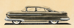 Automobile Sketch, Black Sedan by Richard Howard Stout